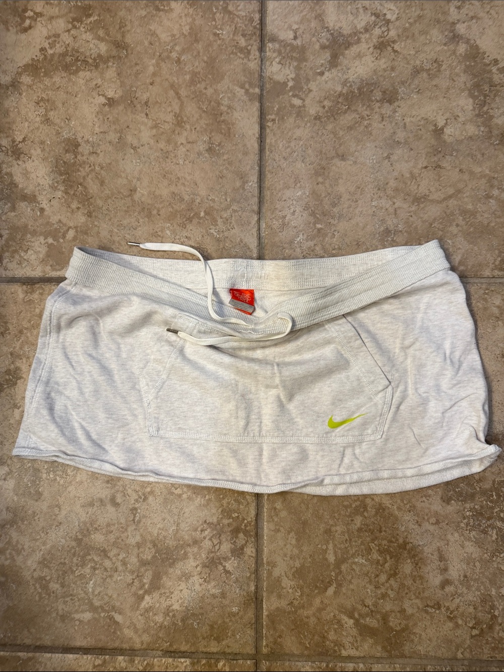 Nike Women's Light Heather Gray Athletic Skort with Lime Swoosh